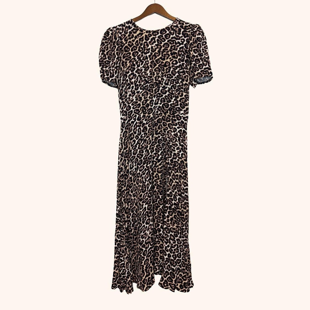 AFRM Lala Leopard Print Cutout Maxi Dress
